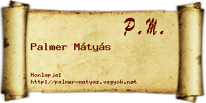 Palmer Mátyás névjegykártya